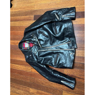 Lewis leather 441T cyclone veg cowhide 植鞣黑茶全脂牛革皮衣