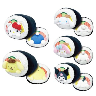 （下單前請先確認是否有貨，謝謝）Hello Kitty 美樂蒂 酷洛米 布丁狗 大耳狗 絨毛造型抱枕（壽司捲）