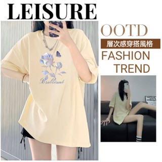 『臺灣出貨』100%純棉 女 短袖t恤 t-shirt 美式上衣 長版 t恤 女生 圓領 短袖 休閒衣服（148）