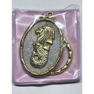 🫐【新加坡魚尾獅】魚尾獅鑰匙圈｜金色立體浮雕｜經典旅行紀念品｜新加坡必買伴手禮｜Merlion Keychain