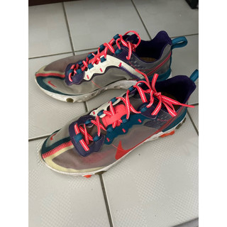 二手 NIKE REACT ELEMENT 87 透明 粉紅 緩震 男 休閒 CJ6897-061