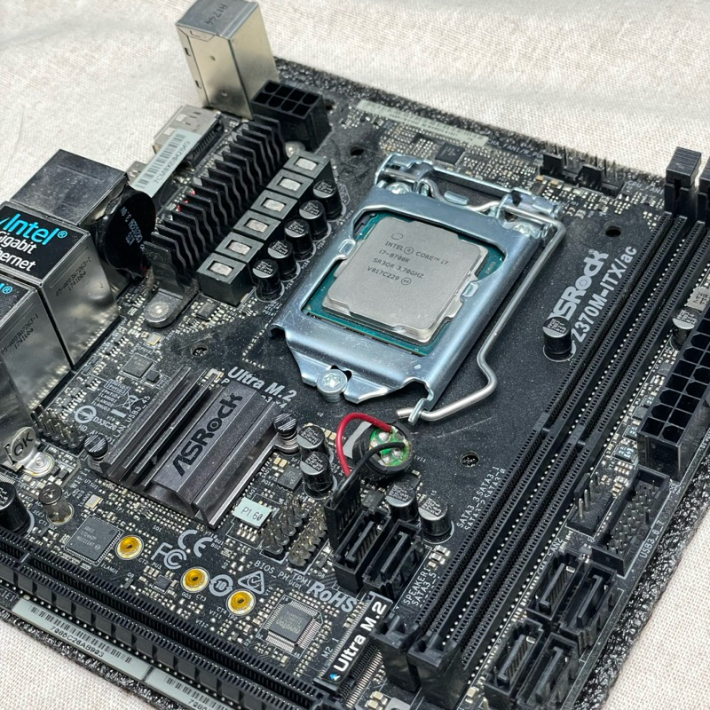 半套主機 intel i7-8700K + Asrock Z370M-ITX/ac 二手 itx主機板