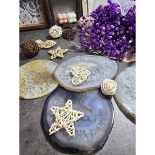 ｜妮妮小鋪｜006巴西瑪瑙片片 水晶片片 可淨化 消磁 療育小物 精品 擺件墊片 水晶墊片 水晶 礦石 杯墊 隨機出貨