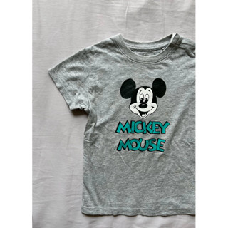 二手的童衣童裝-男童/女童 Lativ Disney baby 淺灰色童趣米奇純棉短袖T恤上衣 #100