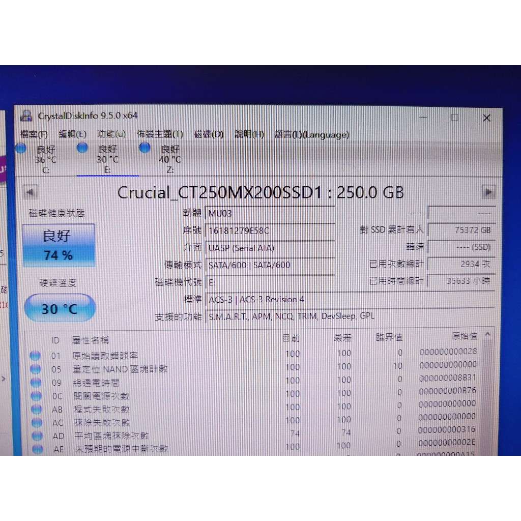 知飾家 二手良品 Crucial 美光 250G SSD 固態硬碟