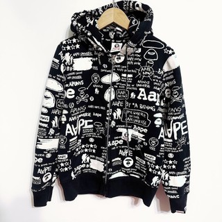 A BATHING APE AAPE LOGO 滿版 連帽外套 XS號
