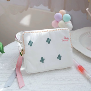 「現貨」🌵🌵🇯🇵 petit trouver 立體仙人掌刺繡紗網雙層面紙包/收納包