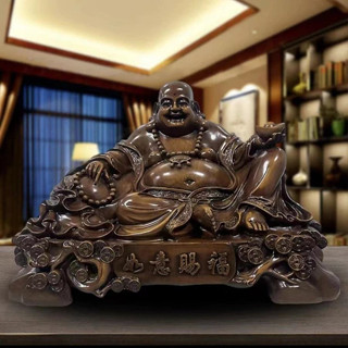 【臺灣出貨】🔥可開光如意賜福彌勒佛擺件招財大肚笑佛像供奉家居工藝品客廳樹脂擺件