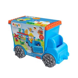 娃娃國【德國 PolyM】趣味數字卡車積木組(114PCS)