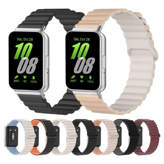 Galaxy Fit3 矽膠磁吸錶帶 Samsung 三星 撞色手錶 素色 替換表帶 SM-R390 運動健身 磁吸快拆