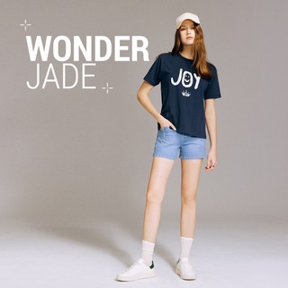 BRAPPERS 女款 玉石丹寧系列-wonder jade高腰彈性短褲-淺藍