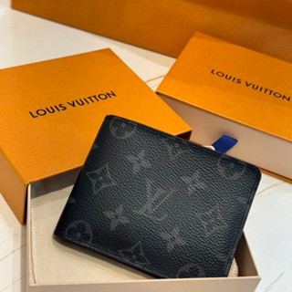 LV M62294 Slender 黑灰老花男用短夾