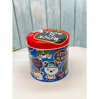 F0167_WHY AND 1/2 全新 絕版 收藏 ROCK ROLL 普普熊 鐵盒/收納盒