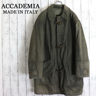 ACCADEMIA 義大利製 小牛皮排扣拉鍊翻領大衣 長板外套夾克 皮衣外套