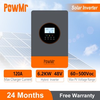PowMr 6.2KW 太陽能逆變器混合逆變器 220V 內建120A MPPT 控制器 48V系統 最多可並聯9臺