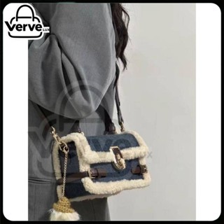 👜臺灣出貨👜 送掛件 女士手提包 小眾高階感 拼接手提小方包 2025新款 牛仔羊羔毛 時尚百搭單肩包 外出便攜斜挎包