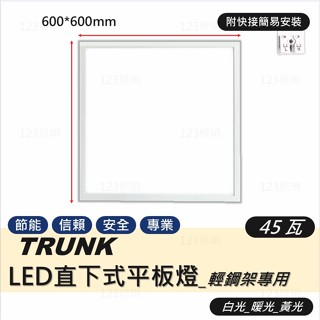 123照明 壯格 LED 平板燈 45瓦 輕鋼架專用 全電壓 CNS認證 白光 自然光 黃光 輕鋼架燈 壯格照明