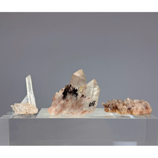 【明明天然水晶】 『特惠商品』白水晶晶簇三件一組F小精緻 天然水晶原礦適合擺消磁碗聚寶盆加強能量 搭配碎石消磁碗優惠價