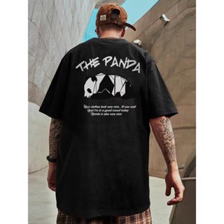 【臺灣 發貨】M~8XL ✨夏季美式重磅寬松胖子T恤短袖五分袖熊貓印花加肥加大碼男裝 大碼T恤 短袖男 T恤男 夏天