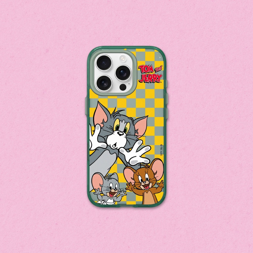 犀牛盾 適用iPhone JellyTint透明防摔手機殼∣湯姆貓與傑利鼠系列/大臉貼窗