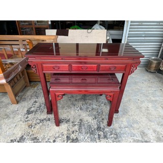 香榭二手傢俱*花梨木全實木5尺1 明式神明桌(神桌+供桌+附玻璃)-佛桌-八仙桌-祖先桌-中古神桌-原木神桌-上下桌