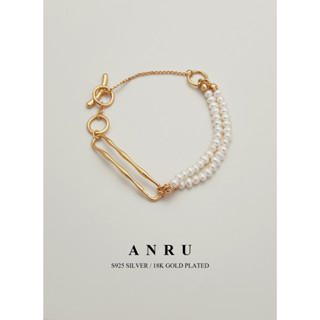 ｜ANRU 疊影｜純銀雙層珠珍手鍊｜S925 18K金色 天然珍珠 手鍊 手環 Pearl Bracelet