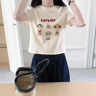 CHILL現貨 軟萌系穿搭爆可愛CRYBABY短版Tee 棉質上衣 圓領上衣 可愛風 CRYBABY 預購