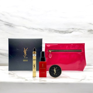 [✨即期特惠組合]YSL 聖羅蘭 2023會員臻享禮+桃紅漆皮化妝包[臺灣專櫃公司貨]