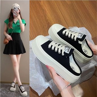 榮榮鞋坊 【現貨免等 專櫃品質】 小白鞋女 休閒帆布鞋 增高老爹鞋 懶人樂福鞋 韓系運動鞋 百搭工作鞋 L301