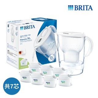BRITA 馬利拉濾水壺-白(共7芯) MXPRO全效+去水垢【家樂福】