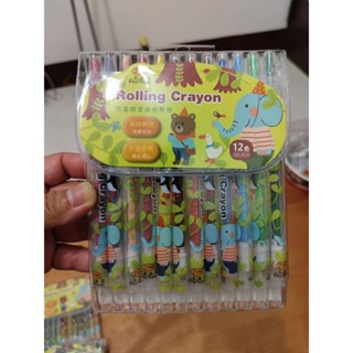 動物家族12色旋轉蠟筆（17cm）