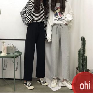 【ohi】春夏季學生休閒褲 闊腿褲 大碼寬鬆垂感直筒褲 長褲女 女生褲子 休閒長褲 大碼女裝 GPN356