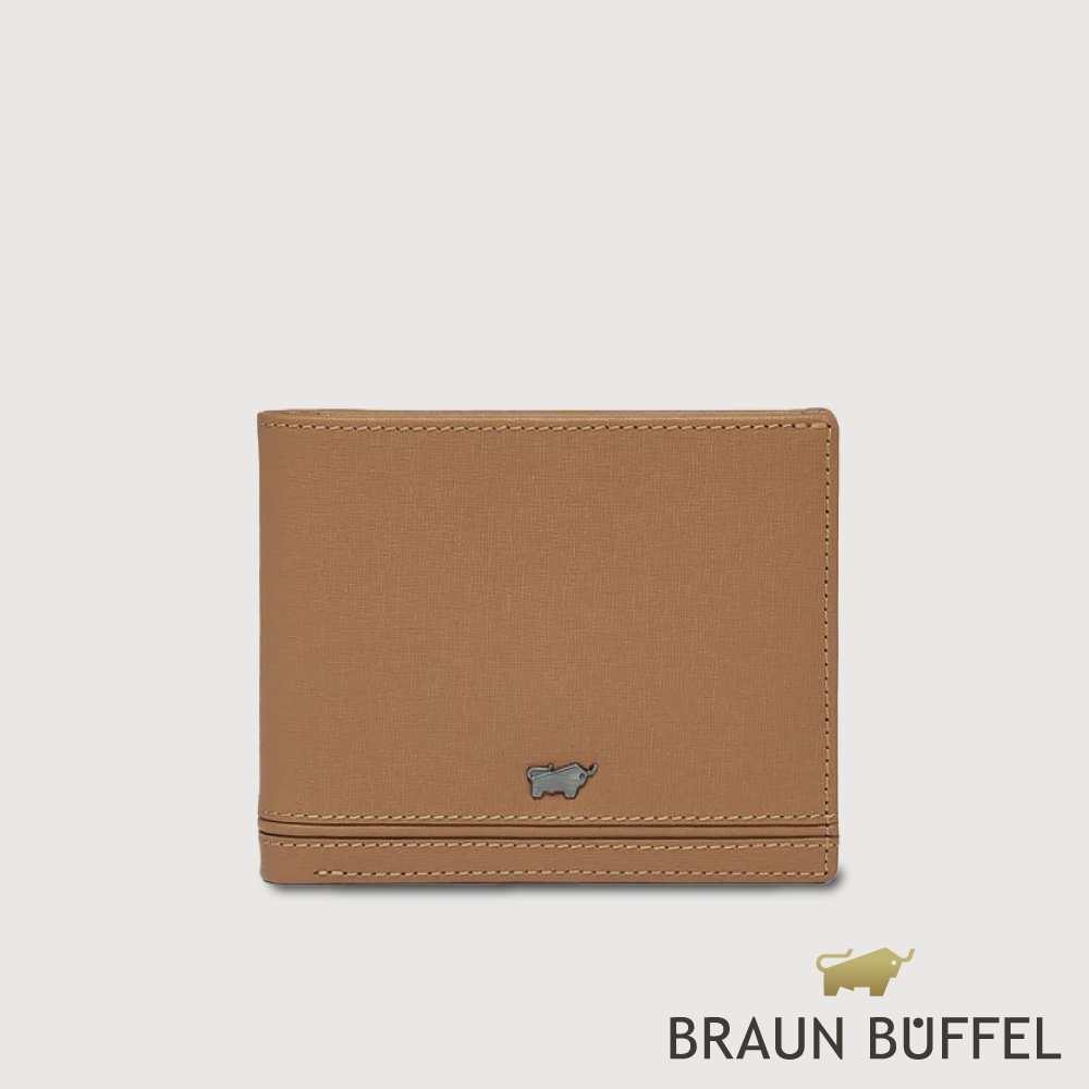【BRAUN BUFFEL】維克多-D2 8卡男夾-淺棕(德國小金牛台灣總代理)/BF512-313-CS