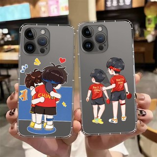 王楚欽&孫穎莎手機殼 卡通 沙頭CP 透明防摔殼 適用於全機型蘋果 三星 OPPO vivo 小米紅米 索尼 華碩 谷歌