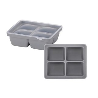 韓國MOYUUM白金矽膠副食品分裝盒4格(MMUM1067010質感灰) 390元