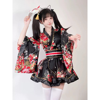 預購*夏日和風花魁振袖短款改良和服 短裙 攝影 寫真 亞文化 日本 藝妓 跳舞 舞臺 角色扮演 cosplay 洋裝