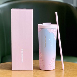 Starbucks官方正品！星巴克杯子2025櫻花春綻粉色709ml雙飲口不銹鋼吸管隨行杯咖啡杯果汁珍奶茶奶昔茶水杯