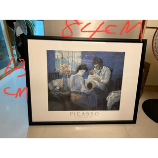 畢卡索《親密的母親》藝術版畫 1903 年 複製畫。裱框尺寸84×53公分