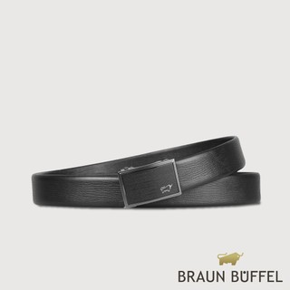 【BRAUN BUFFEL】時尚紳士 樹皮壓紋自動扣皮帶-鎗色(德國小金牛台灣總代理)/BF25S-WEG211-SGU