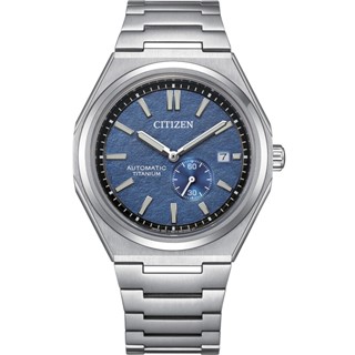CITIZEN 星辰 Zenshin 新鈦度 限量 復古小秒盤超級鈦機械錶 送禮推薦-銀x藍 NJ0180-80L