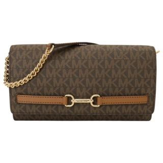 MICHAEL KORS-金屬竹節釦防刮LOGO可拆手拿/斜背(深咖x駝)