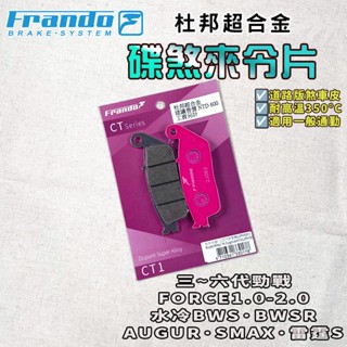 FRANDO｜水冷BWS 來令片 來令 煞車皮 杜邦超合金 適用 三~六代勁戰 FORCE AUGUR BWSR 雷霆S