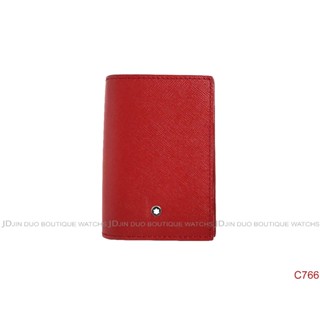 金鐸精品~C766 MONTBLANC 萬寶龍 115848 匠心系列珊瑚紅色小牛皮名片夾卡片夾