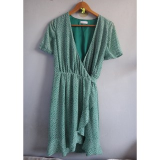 正品 KOOKAi 綠色 雪紡洋裝 size: 36