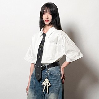 KOREA boxy fit 短版翻領襯衫
