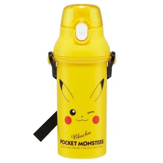 skater 精靈寶可夢 兒童用按壓開蓋水壺 480ml 皮卡丘的臉 at63493