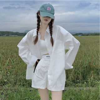 愛依依 白襯衫 長袖襯衫 工作襯衫S-3XL夏季慵懶休閒防曬衫氣質長袖開襟上衣TBF07-8008.