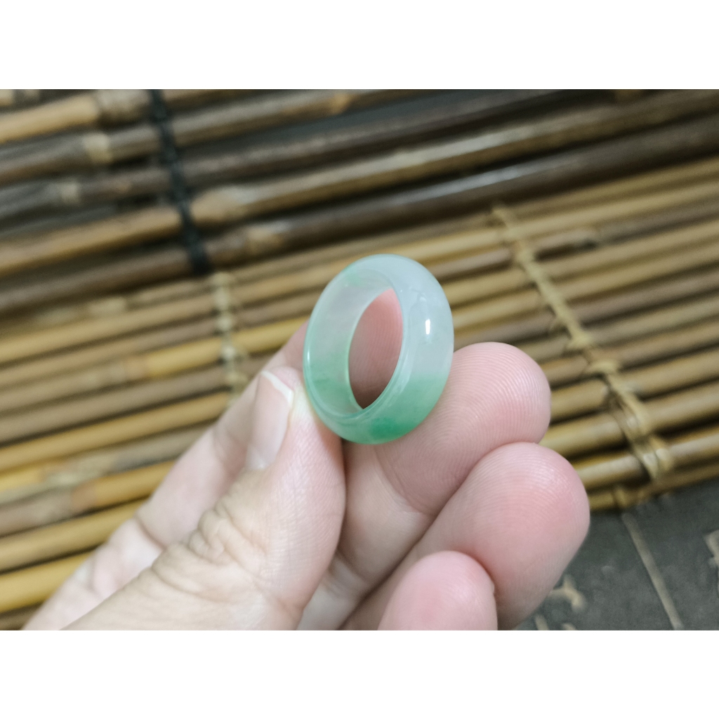 【禾賢行】天然石英岩玉.非洲翠冰飄花戒指/國際圍11號半/石英岩玉/獨龍玉/非翡翠.戒指.SH024123103885