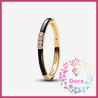 Dora Shop❤ME 黑色琺瑯配寶石戒指 銀飾 S925 個性 輕奢 情人節 禮物 朵拉163686C01