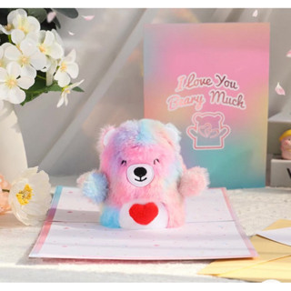 『珊迪の卡片小屋』 彩色熊🐻💗立體卡片 情人節立體卡片 萬用立體卡片 立體卡片 情人節 卡片 我愛你卡片